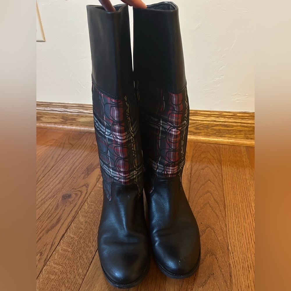 Coach Chrissi Tartan Plaid Knee-High Boots - Picture 3 of 11